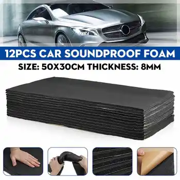 

12pcs 8mm 50x30cm Car Sound Deadener Anti-noise Cotton Sound Heat Insulation Mats Soundproofing Closed Cell Foam