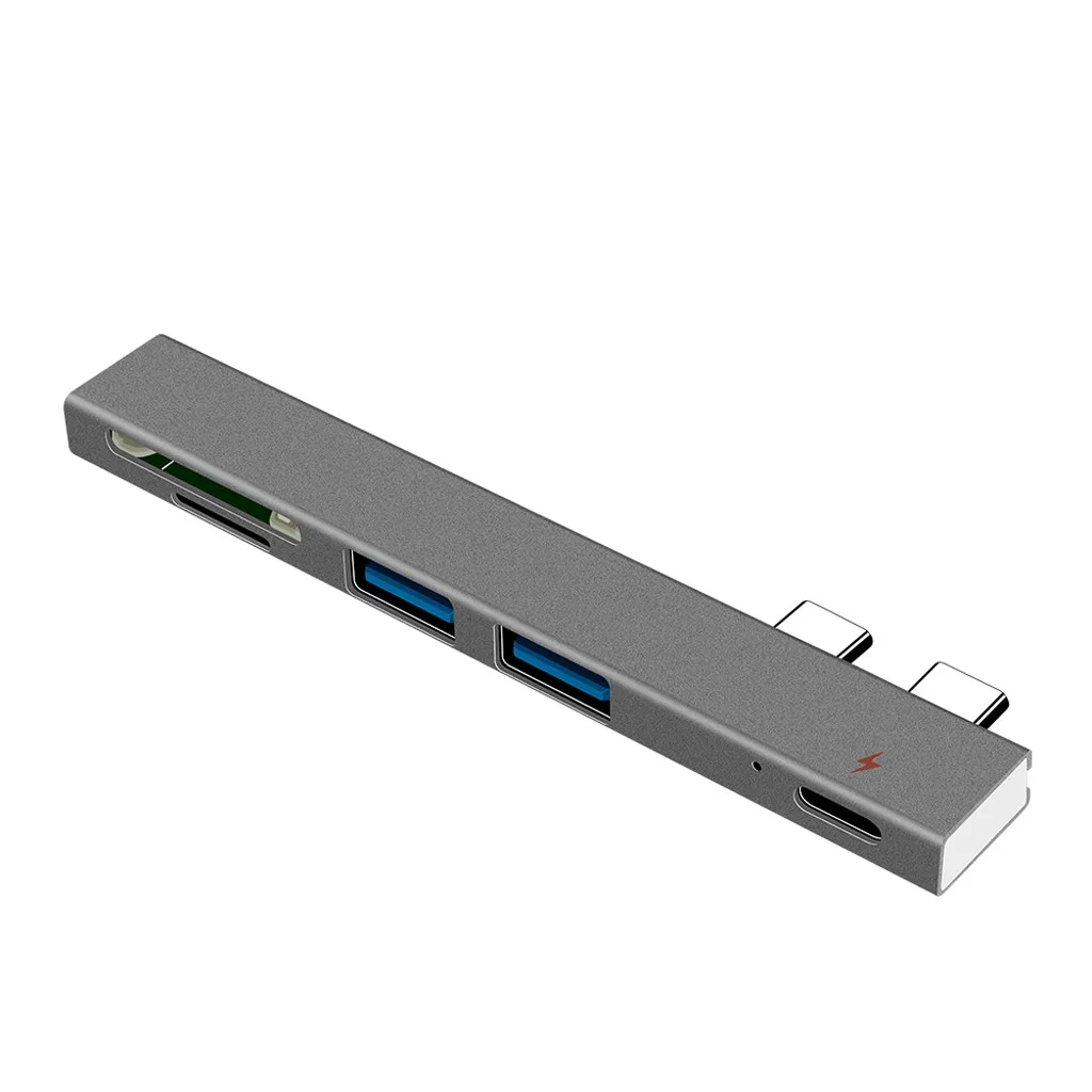 Ouhaobin 5в1 type-C концентратор USB адаптер type C док-станция с 2 портами USB 3,0 1 порт type-C для tf-карты/sd-карты для ПК