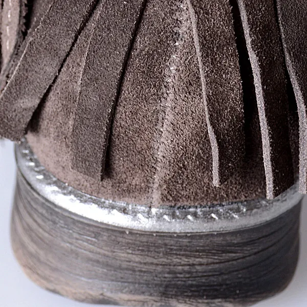 Ботинки женская обувь женские ботинки модные сапоги до колена из натуральной кожи с кисточками г. Новые Зимние удобные сапоги в стиле ретро X252