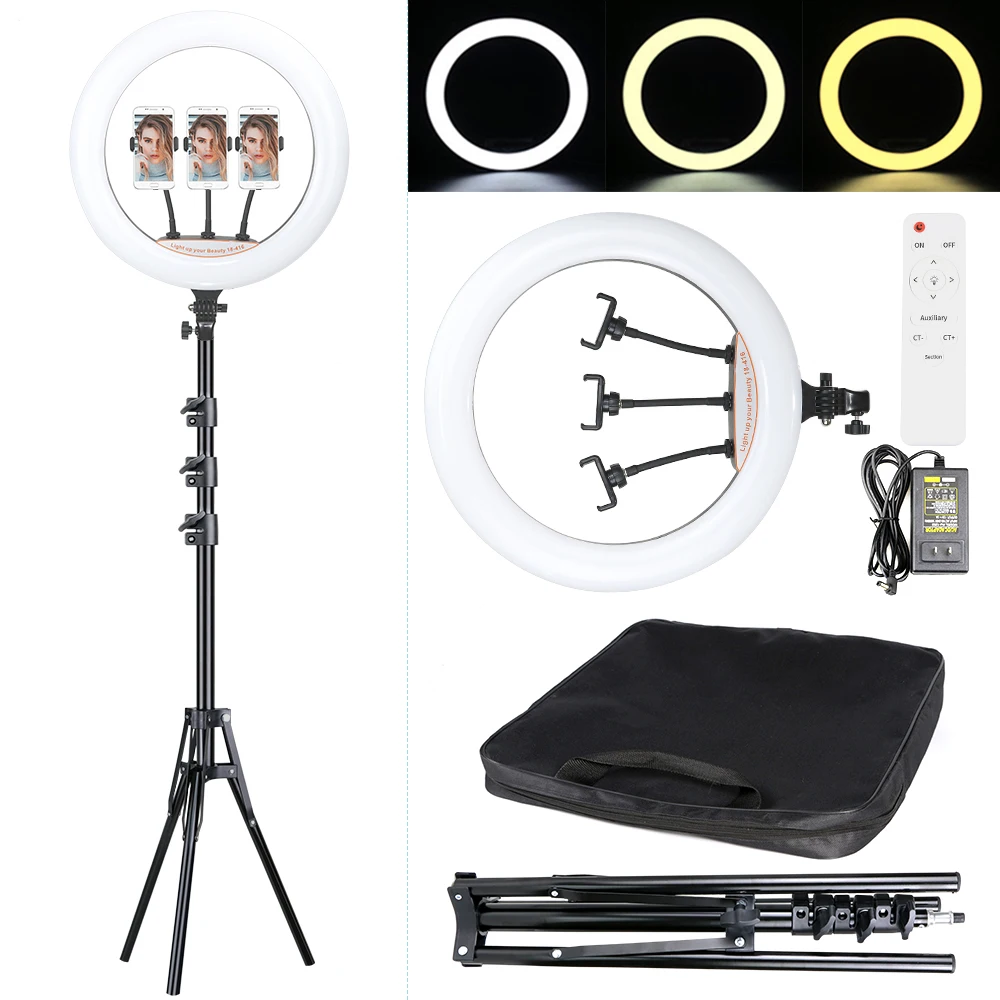 45cm 18 Inch LED Ring Light Dimmable Selfie Lamp With Tripod Profissional Photography Lighting For Stand Photo Studio Video Live