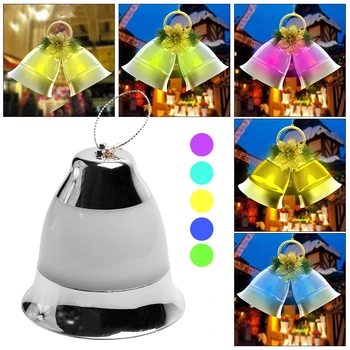 

2pcs LED Bell Christmas Lights Music Colorful Decorative Light Sound Control Small Pendant Bell Lantern Decor for Christmas Tree