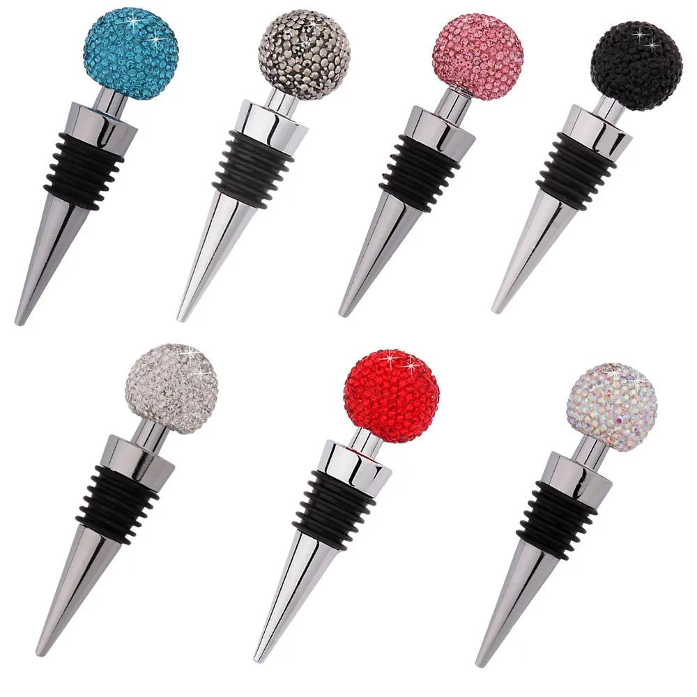 Crystal Ball Wine Bottle Stopper New Diamond-Set Zinc Alloy High-Grade Sealed Champagne | Дом и сад