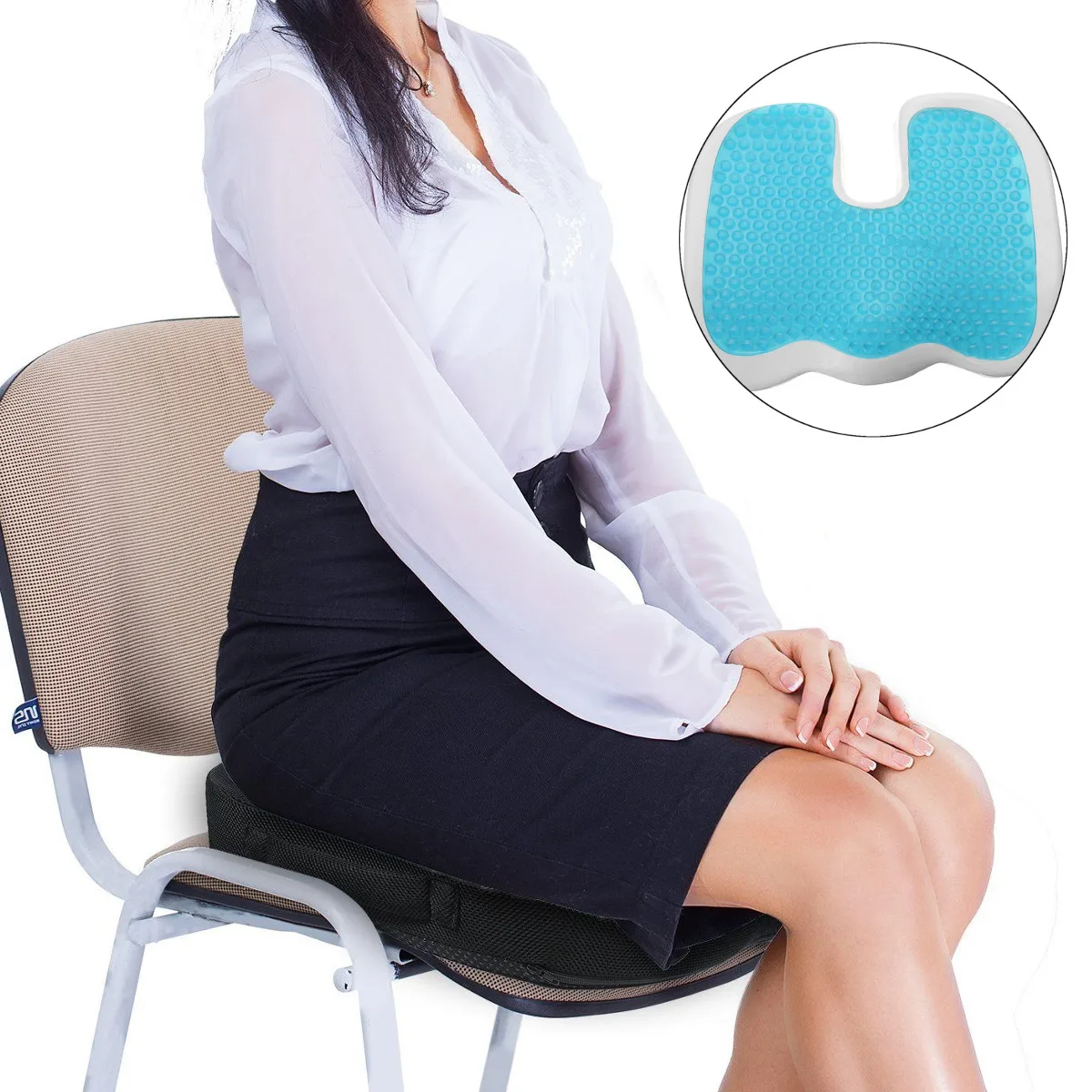 Гелевая подушка для сидения с эффектом памяти, u-образная охлаждающая Ортопедическая подушка с эффектом копчика и шиатика для офиса и дома
