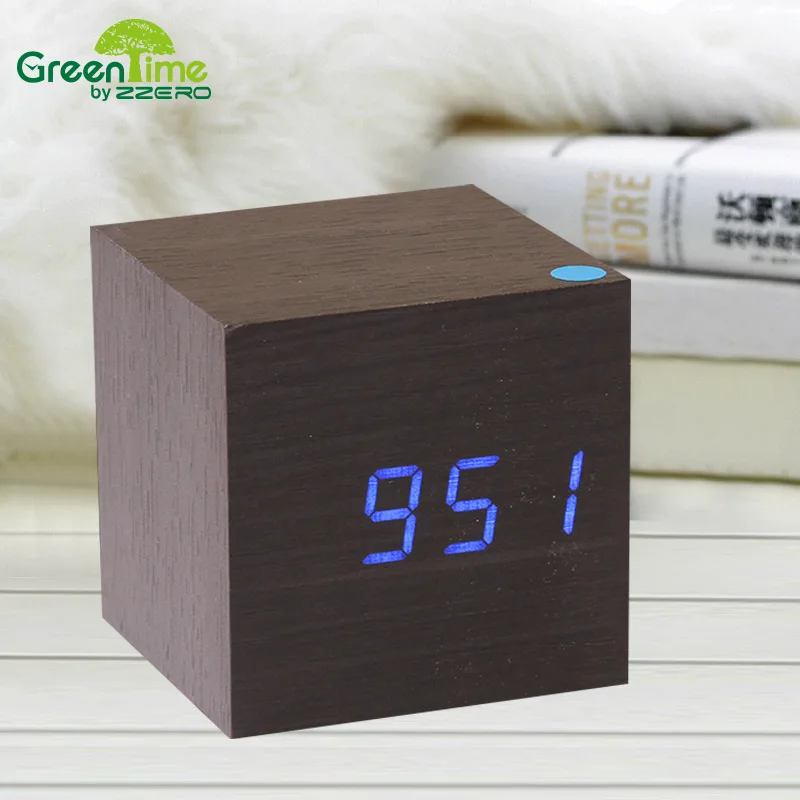 Creative Wood LED Wood Clock Multi-functional Electronic Clock Environmentally Friendly Home Smart Alarm Clock with Numbers Tabl