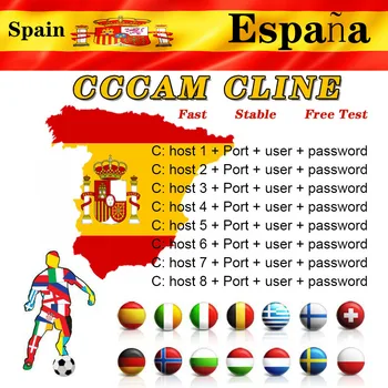 

TV Receiver CCCAM HD DVB-S2 Spain lines for 1 Year Europe support TV Receiver GTmedia V8 Nova V7S V9 Freesat V7 Ccam free test