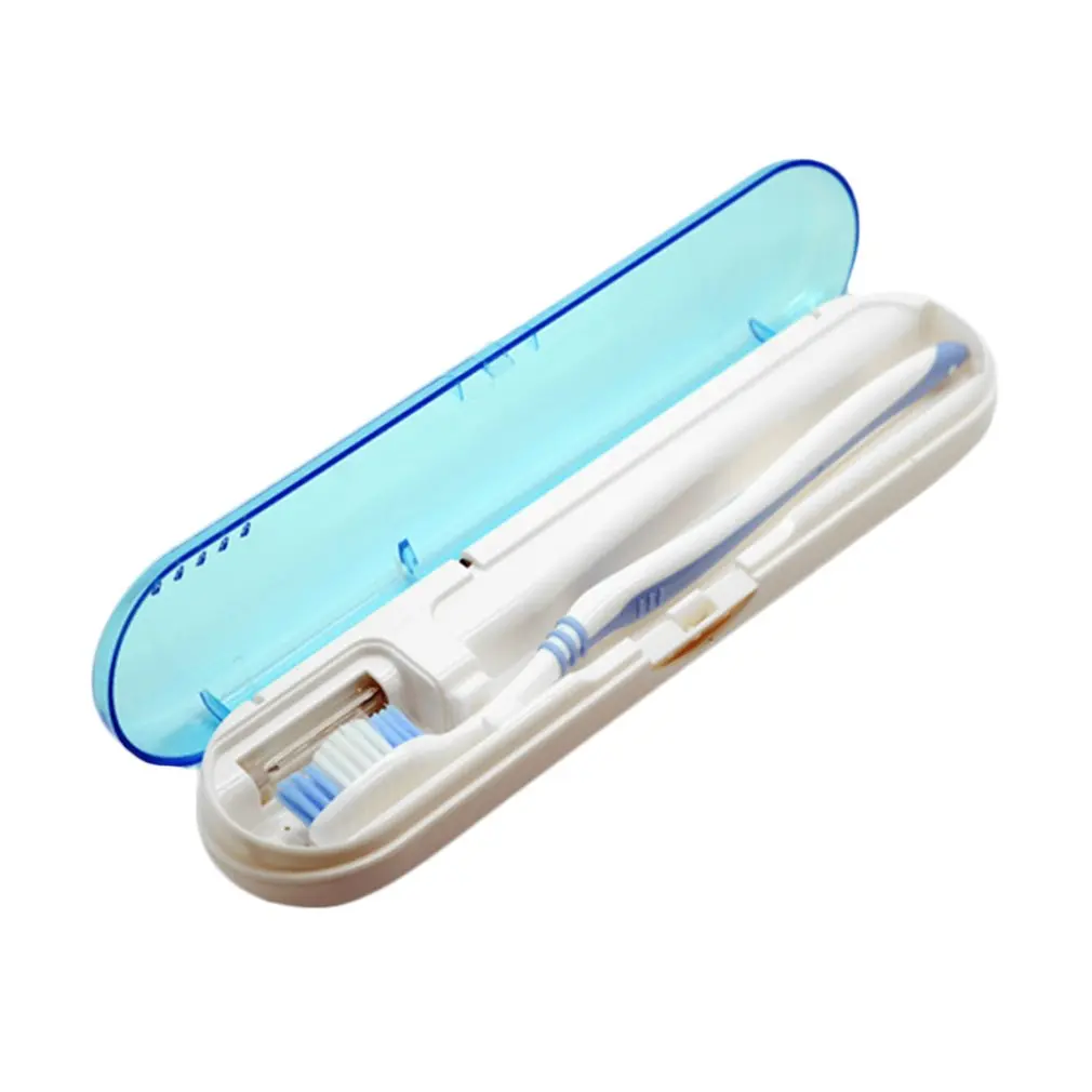 2 In1 UV Disinfection Toothbrush Box Toothbrush Head Sterilizer Portable Toothbrush Case Power By Battery For Household Travel