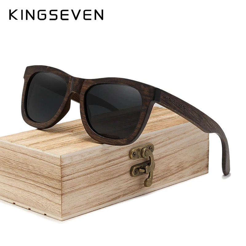 

KINGSEVEN 2021 Handmade Precious Wood Sunglasses Men Polarized Lens Vintage Women Sunglasses High Quality With Glasses Case