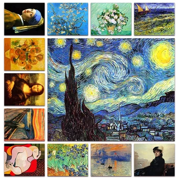 Pełny kwadratowy haft diamentowy Mona Lisa słynny rysunek okrągły diamentowy mozaika Van Gogh majsterkowanie malowanie diamentowa ścieg krzyżykowy Picasso tanie i dobre opinie Colored stone OBRAZY CN (pochodzenie) Kolorowe pudełko Pojedyncze Z żywicy Pełna Tak ( 50 sztuk) Malownicza sceneria