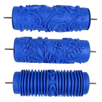 

3D rubber wall decorative painting roller patterned roller wall decoration tools without handle grip