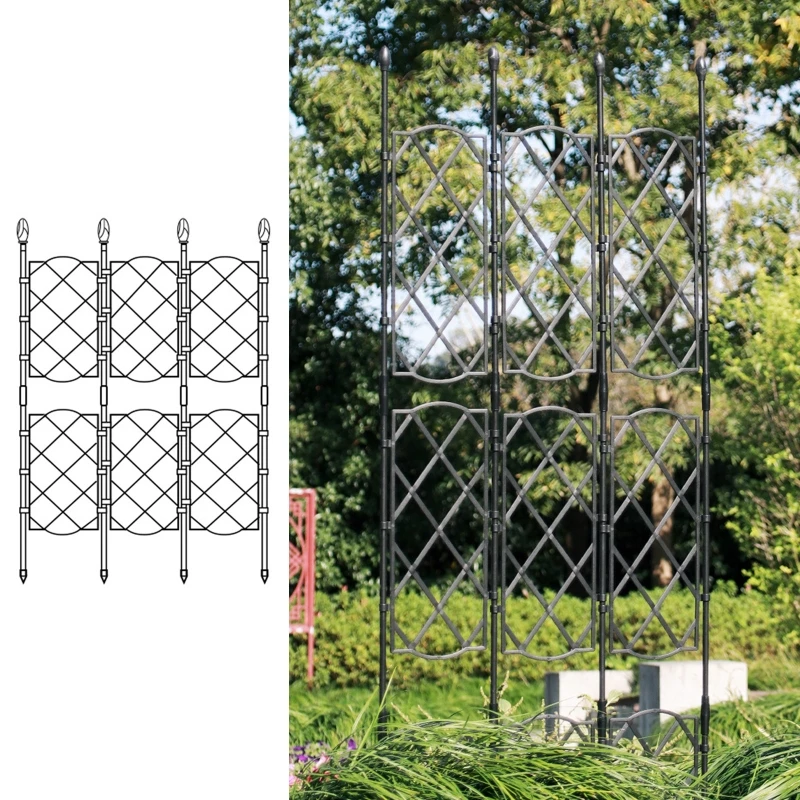 Griglia Piante Rampicanti 58x20cm - Supporto Viti E Fiori Da Giardino, Pieghevole In Ferro - Foto 4