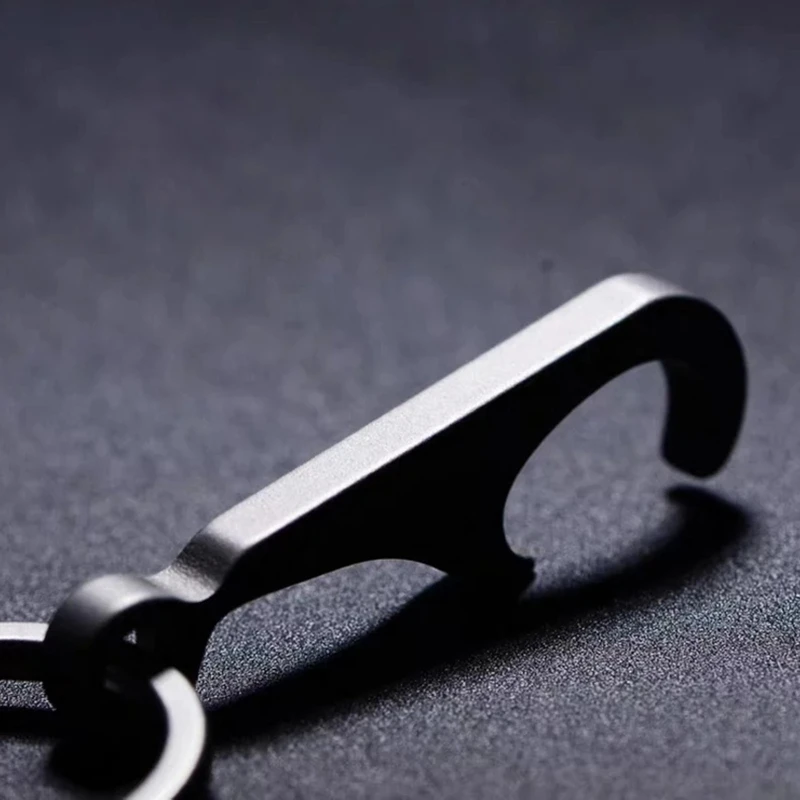 TC4 Titanium Alloy Mini Beer Bottle Opener Keychain with Key Rings EDC beer bottle opener keychain