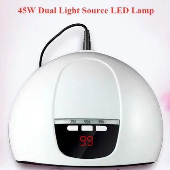 

New Portable 45W Nail Phototherapy Machine USB Charging UV LED Double Light Source 60S Quick-drying Induction Nails Lamp