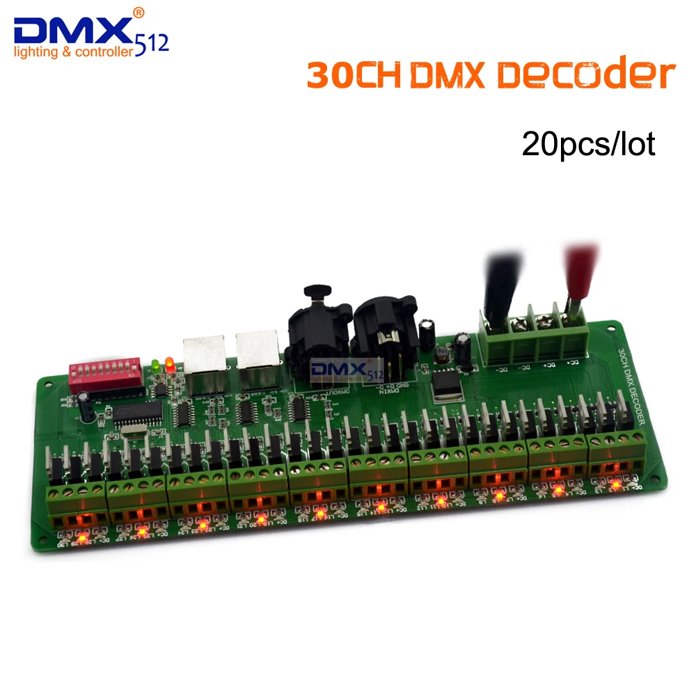 DHL 20 шт./лот 30 канальный легкий DMX светодиодный контроллер; dmx декодер и драйвер