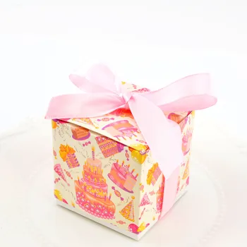 

Cupcake Design Candy Box With Rabbon Chocolate Boxes For Baby Shower Birthday Party Guests Favor Box