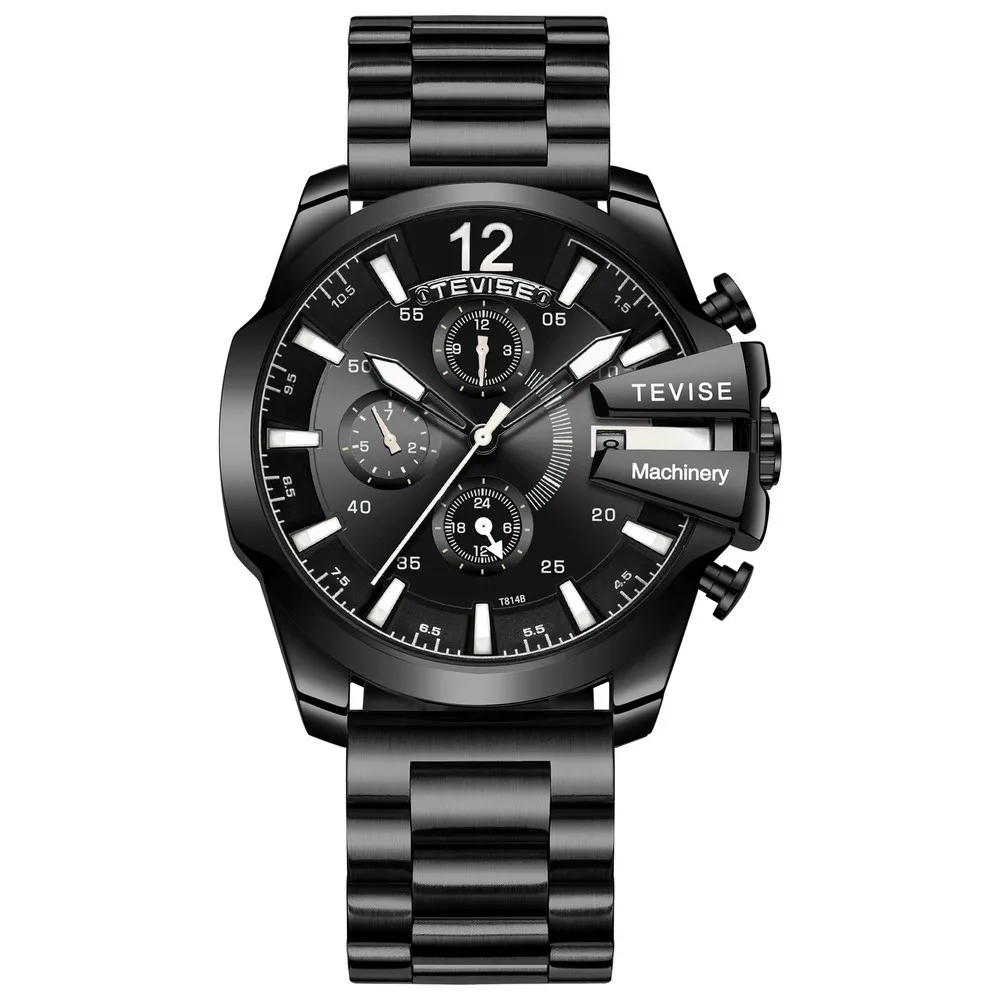 

TEVISE Twiss T814b Calendar Watch Fully Automatic Machinery MEN'S Table Waterproof Casual Outdoor Multi-functional
