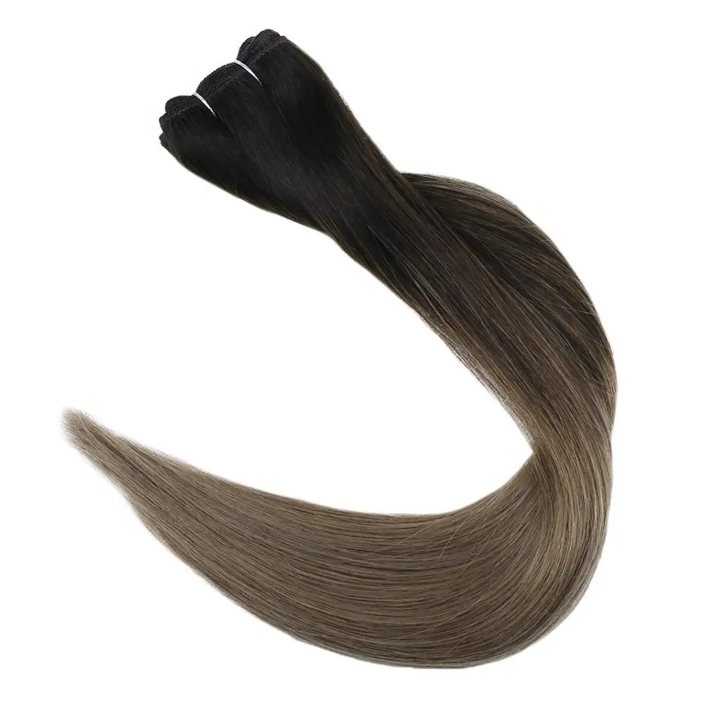 Полный блеск пучки волос Balayage Dip окрашенные цвета #2/8 Волосы Уток 100 г пришить в ленту наращивание волос 100% Remy человеческие волосы