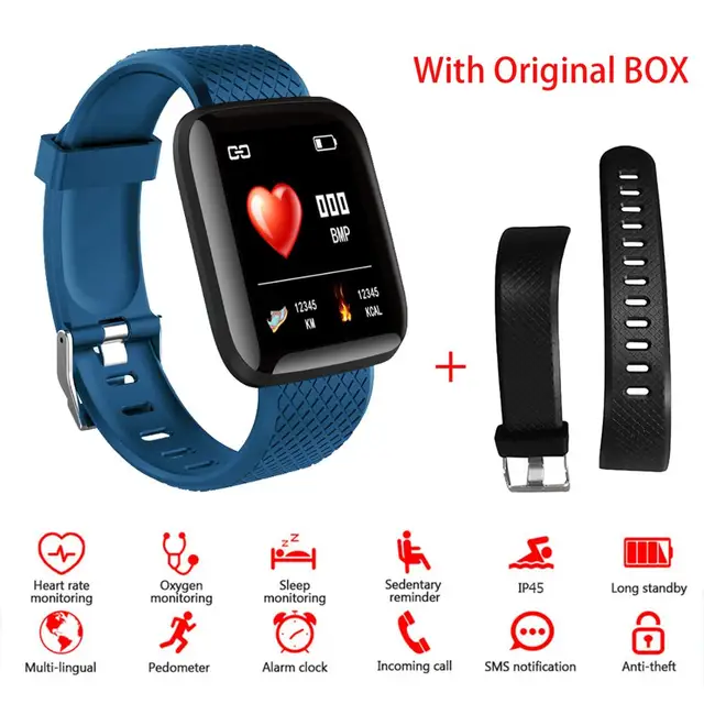116PLUS Sport Smart Watches Clock Woman Smart Watch Bluetooth Blood Pressure Measurement Heart Rate Monitor Wristwatch Bracelet 1