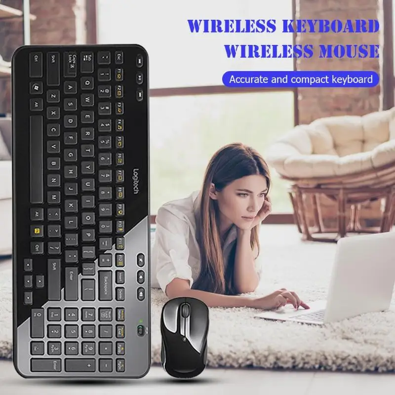 

Logitech MK365 USB Keyboard Wireless Unifying Receiver Mouse Set Fashion Appearance Battery Life and Durability for Laptop PC