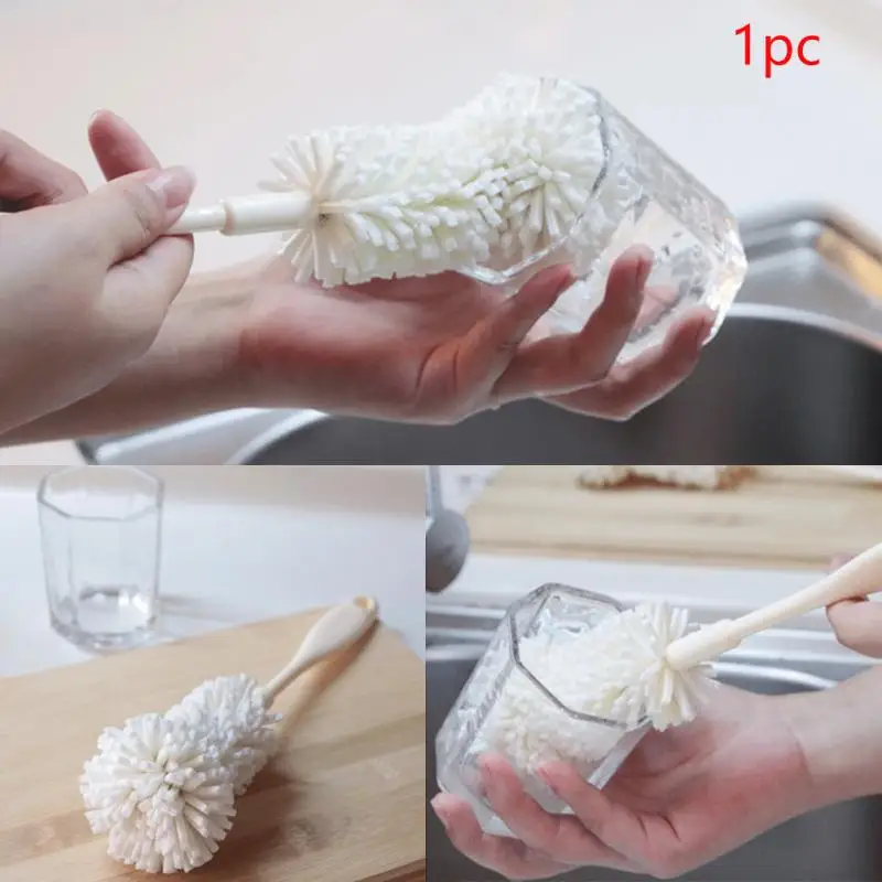 Кухня простой губки щетки для мытья чашки бутылки щетка для чистки чашек может повесить чайник щетка для чистки