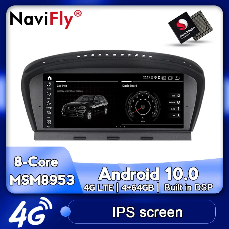 NaviFly Android 10 0 автомобильный мультимедийный плеер GPS навигация для BMW 5 серии E60 E61 E63
