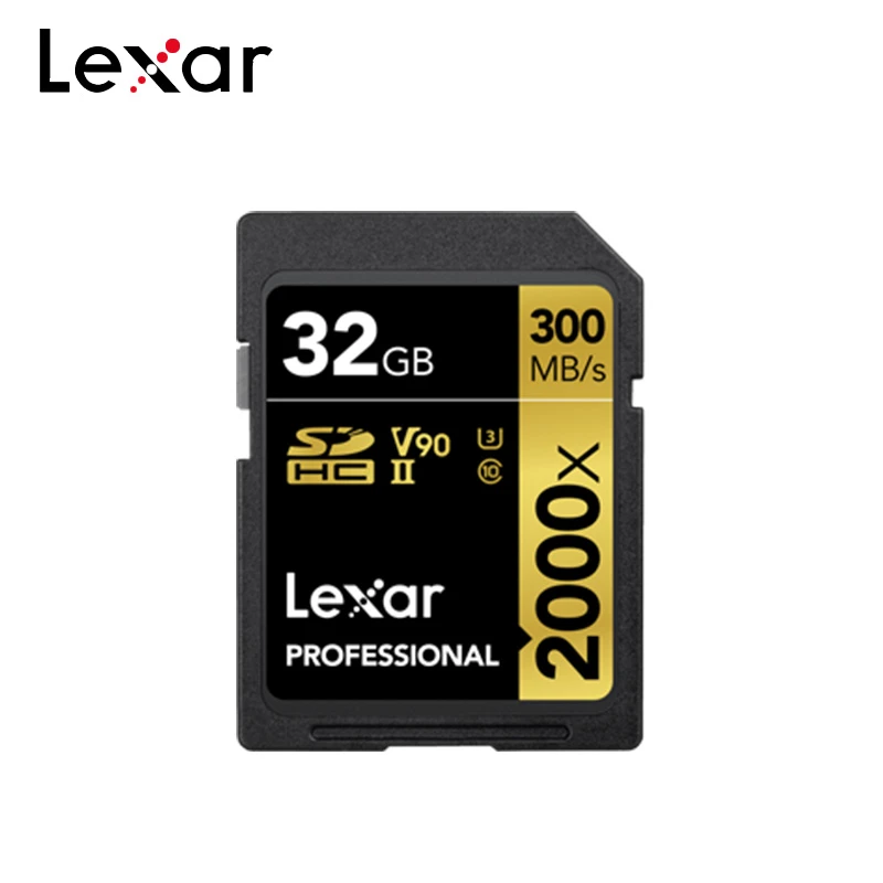Original Lexar 2000X 300MB/s 64GB Memory SD Card 128GB 256GB SDXC UHS-II U3 Flash Hight speed Card For 3D 4K Digital DSLR Camera 128gb sd