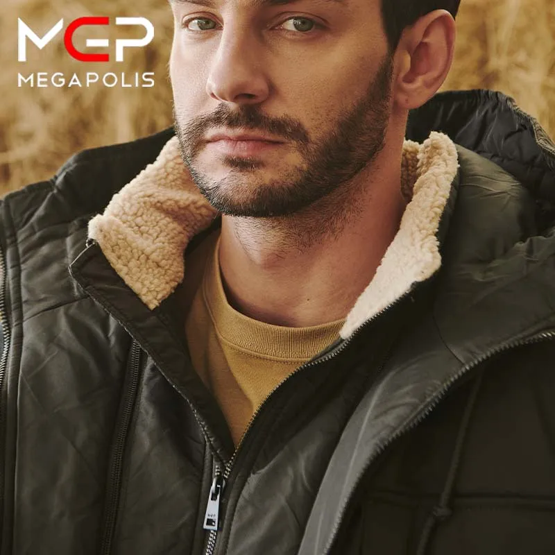 MGP Men's Jackets Lapel Lambswool Keep Warm Fashion Women's Winter Jacket Cotton Clothes 2 Colors