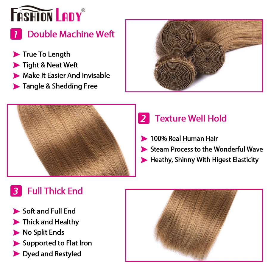 Blonde Bundles Hair Extensions Human Hair 27 Straight Bundles Fashion Lady Brazilian Honey Blonde Non-remy