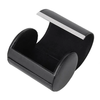 

Black Necktie Neck Tie Storage Case Travel Gift Box Cylinder Shape