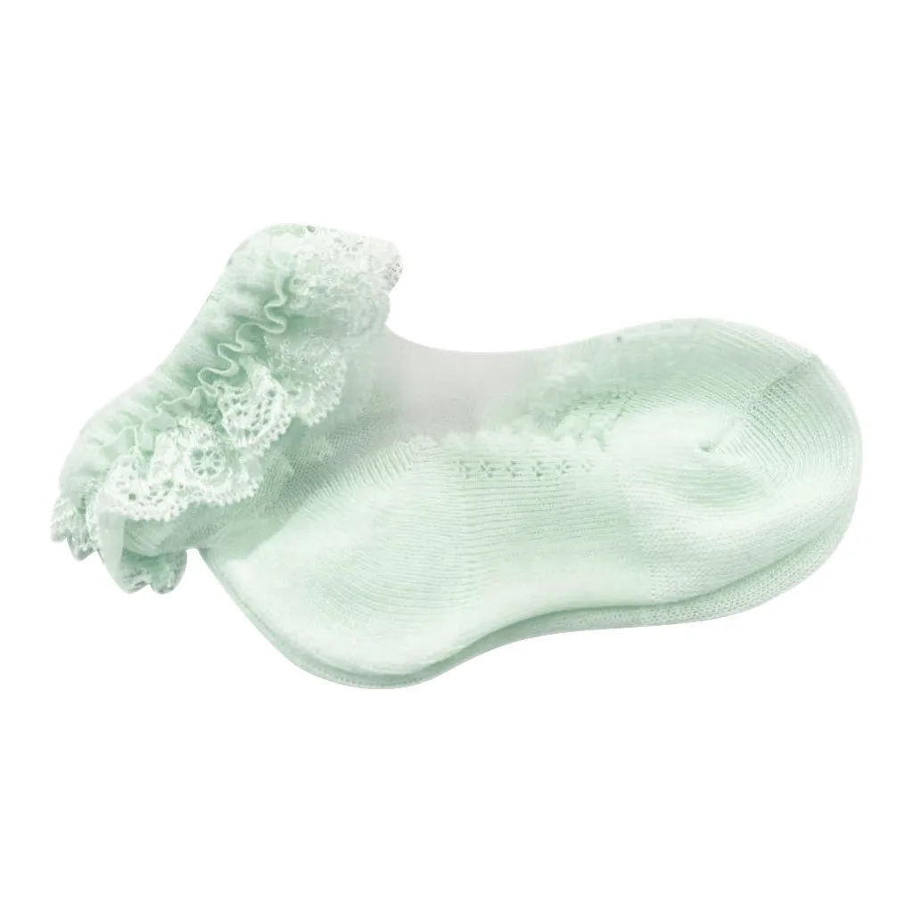 Мягкие хлопковые невидимые носки-башмачки детские короткие гофрированные кружевные носки принцессы для девочек возрастом От 2 до 4 лет плиссированные носки принцессы, 4 цвета