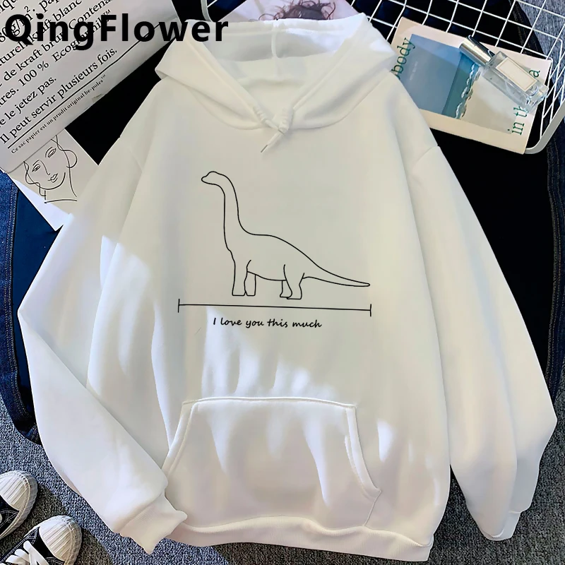 brown hoodie Kawaii Dinosaur Harajuku Ullzang Cute Anime Hoodie Women Funny Cartoon Aesthetic Sweatshirt Streetwear 90s Graphic Hoody Female cool hoodies Hoodies & Sweatshirts