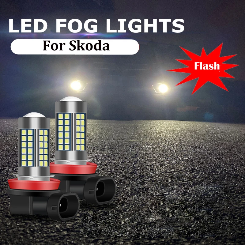 

2PC H11 H8 Car Strobe LED Bulbs Driving Fog Light Lamp Bulb For Skoda Octavia 1 2 3 MK1 MK2 MK3 5E 1Z 1U A5 A7 (1996-2019)