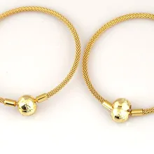 925 пробы, серебряный браслет, Золотая цветная змеиная цепь, базовая шаровая застежка, сетчатый Браслет, Браслет, подходит для женщин, бусина, шарм, сделай сам, хорошее ювелирное изделие