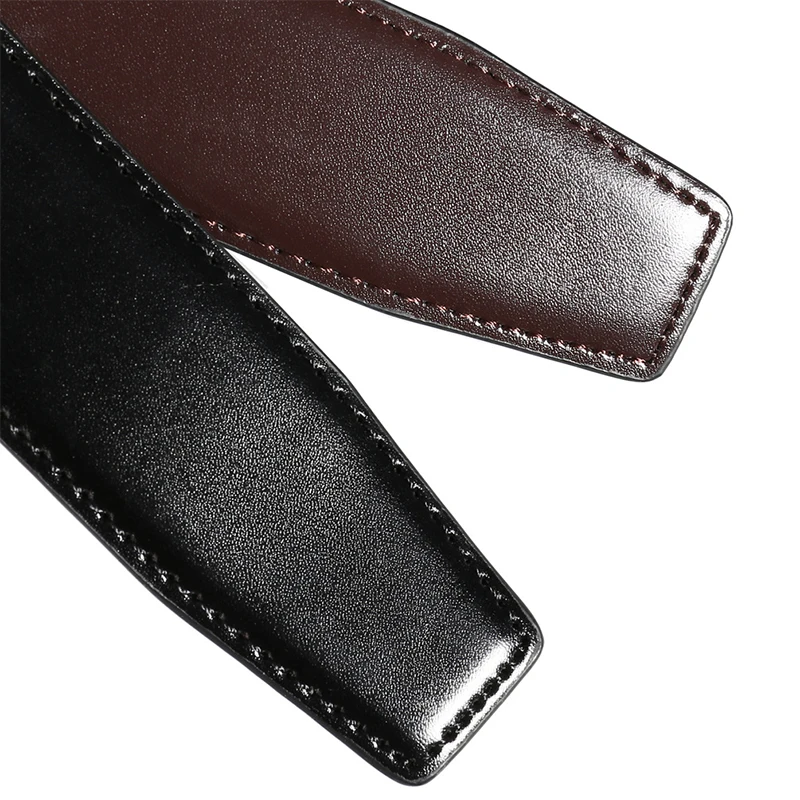 MEDYLA natural leather belt without buckle DIY assembly two sides available business belt for men m