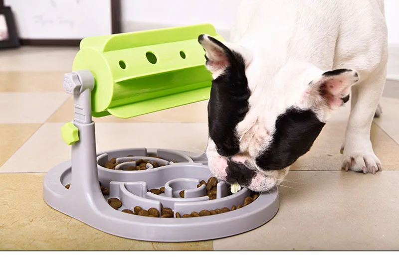 New Roller Cat& Dog Feeder Adjustable Pet Feeder Cat and Dog Food Bowl Toys Pet Supplies