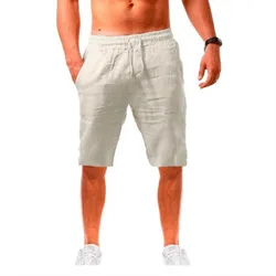 Et lin – Shorts de sport décontractés pour hommes, en coton # G, mode d'été, pantalon de Jogging 
