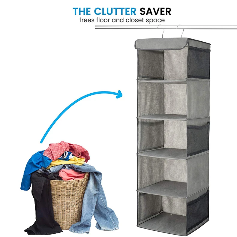  5-Shelf Fabric Closet Hanging (5)