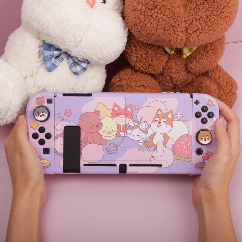 Protective Shell For Nintendo Switch Case Cute Kawaii Cat Dog Soft TPU Cover For Nintendo Switch Skin Console JoyCon Accessories