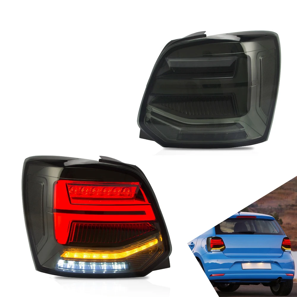 

Taillights Assembly for Volkswagen Polo 2011-2017 Smoked with Turn Signal Reverse LED DRL Lights Car Accessories