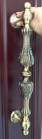 Европейский стиль старинные деревянные двери Ретро villa hotel качели дверные ручки стеклянная входная дверь оборудования 1 шт 28/45/55 см - Цвет: bronze color