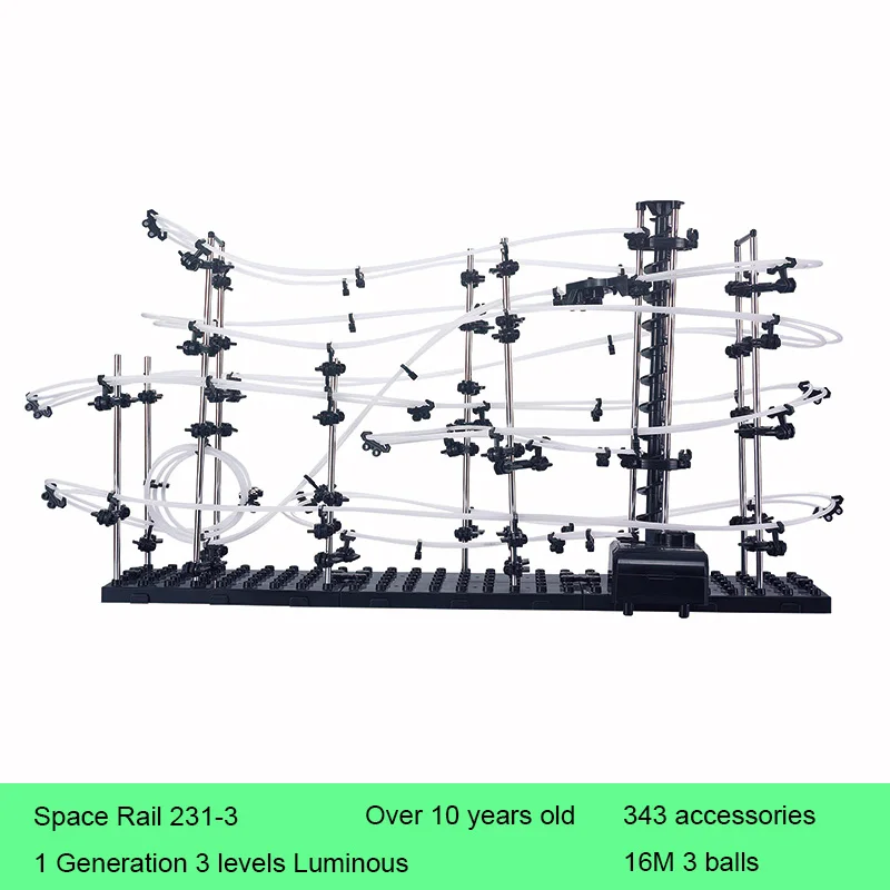 

Space Rail 3 Levels 231-3 Model Building Kits Toy Roller Coaster Space Ball DIY Educational for Children Gifts