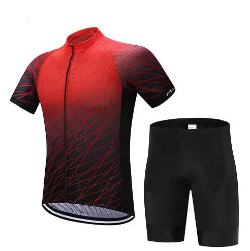 BIB pants pro Велоспорт Джерси для мужчин с коротким рукавом велосипед комплект одежды 9D гелевый коврик велосипед mallot одежда костюм платье спортивный комплект - Цвет: Jersey and Pants