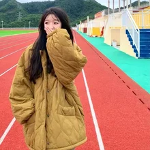 

Thick Autumn and Winter New Loose Warm Diamond Casual Cotton Clothing Korean Cotton Clothing Loose Plus Velvet Thickening