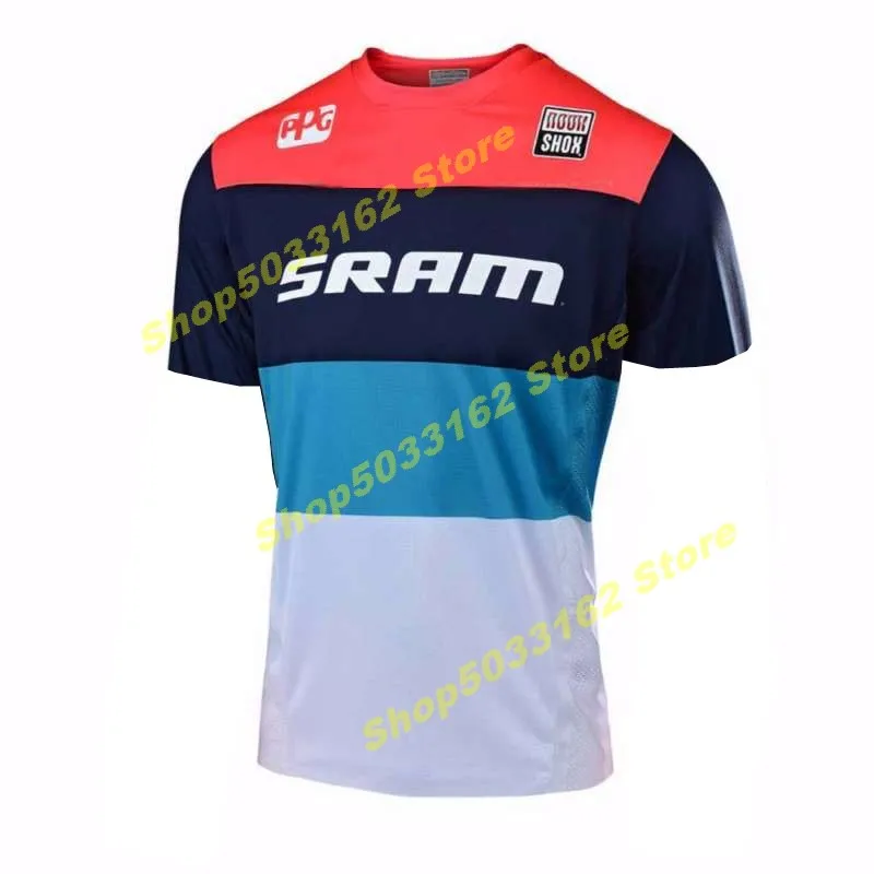 C MTB jersey moto cross moto jersey GP горный велосипед moto cross MX Jersey BMX DH короткая футболка MTB moto одежда - Цвет: C