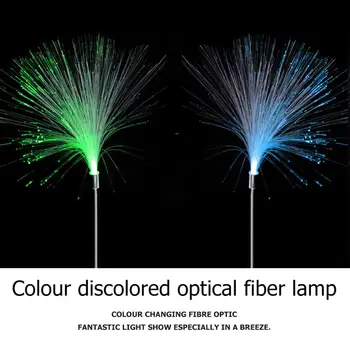 

2pcs Outdoor Optical Fiber Lawn Light Fiberglass Lamp Head Solar Power LED Color Changing Garden Lamp Good Looking