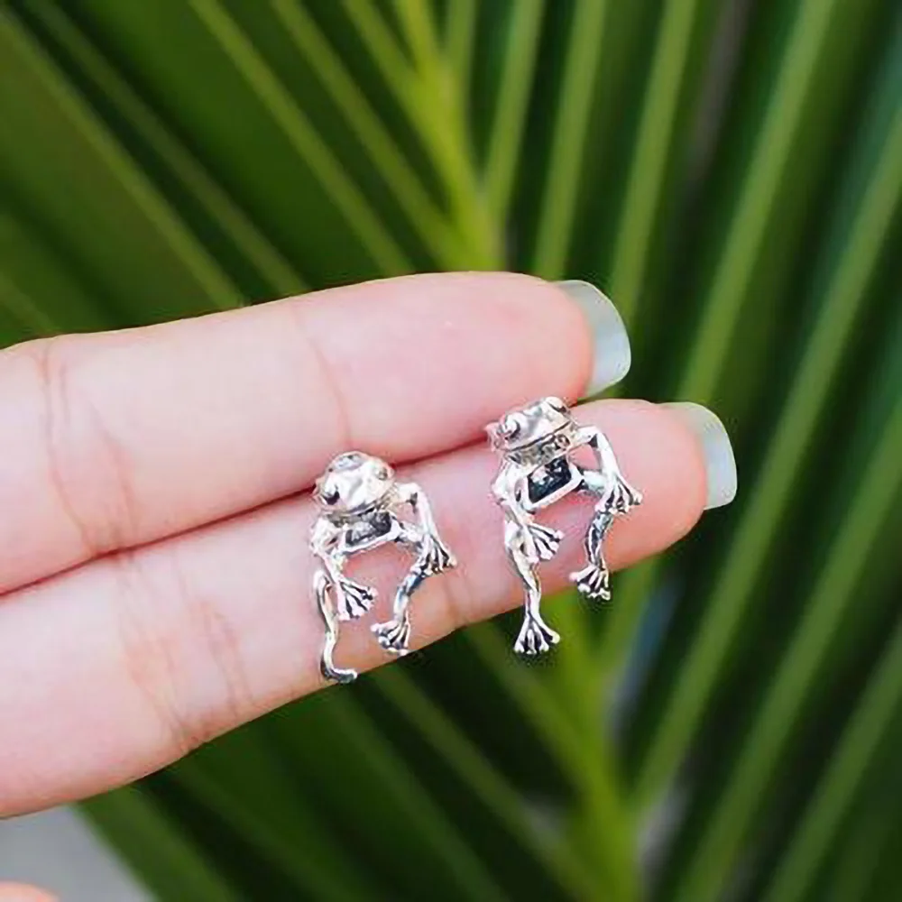 Women Cute Frog Earrings For Girls Animal Gothic Stud Earrings Piercing Female Korean Jewelry Brincos Gift - Image 6