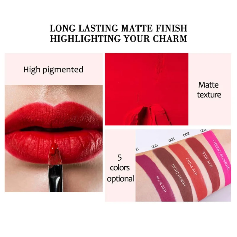 Waterproof Matte Velvet Lip Glaze Long-Lasting Moisturizing Pipe Non-stick Cup Lip Gloss Cosmetic