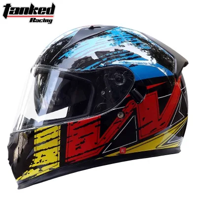 

Tank T129 Motorcycle Electromobile Helmet Riding Double Lens Full Face Helmet Safety Helmet Winter Helmet Warm with Scarf Men's