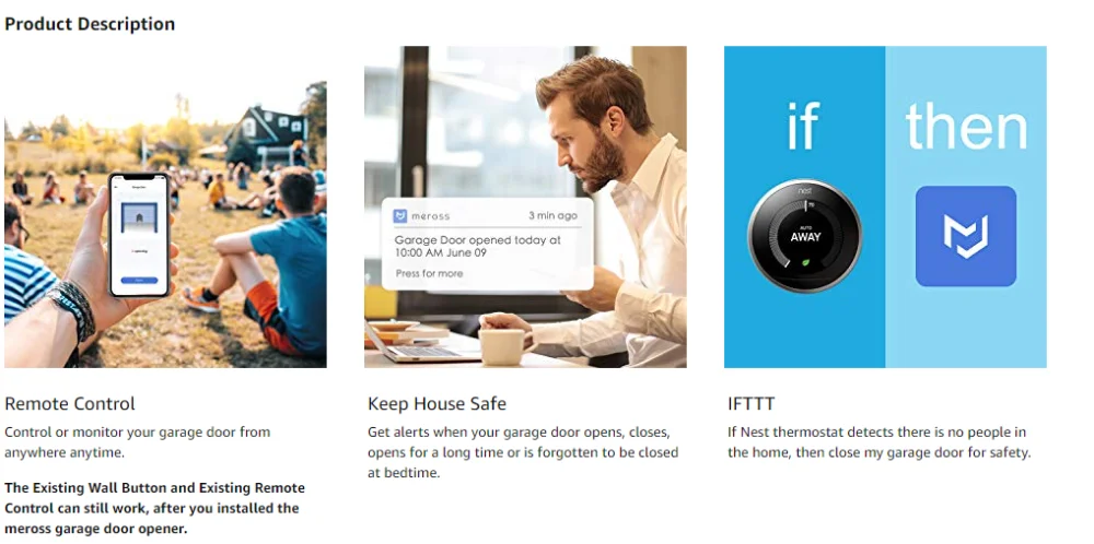 Meross умный Wi-Fi Открыватель гаражных дверей, контроль приложений, совместим с Alexa, Google Assistant и IFTTT,Yandex Alice,не требуется концентратор-MSG100
