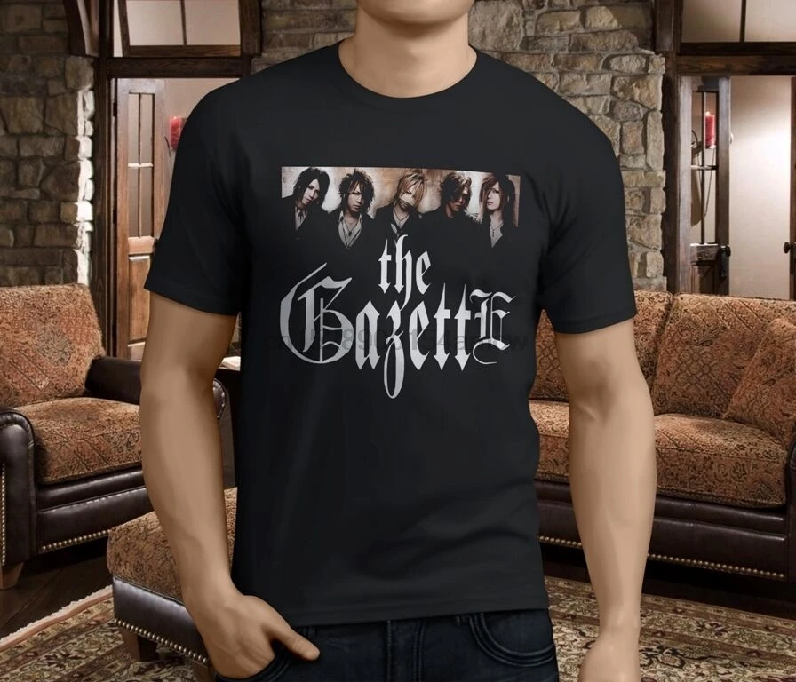 Новый The Gazette японский vivial Kei рок группа Мужская черная футболка Размер S