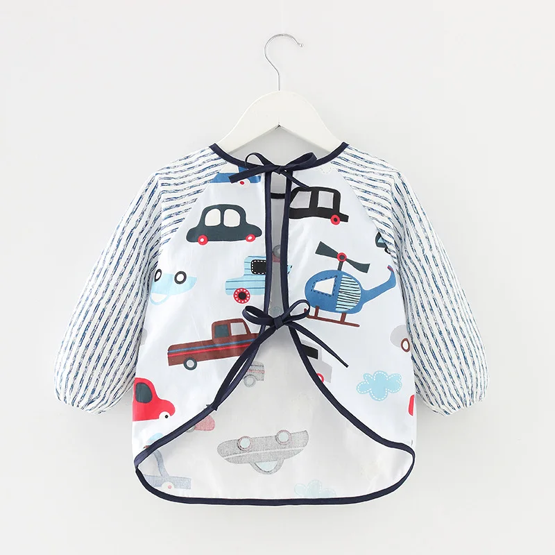 Baby Kids Toddler Long Sleeve Scarf Waterproof Art Smock Feeding Bib Apron Pocket Infant Boys Girls Burp Cloth Bandana Bibs baby stroller accessories